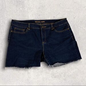 𝅺: : MICHAEL KORS Like New Dark Wash Raw Hem Denim Shorts : :